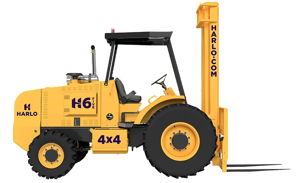 Harlo H6 Series Rough Terrain Forklift Harlo H6 Series rough terrain forklift, side view