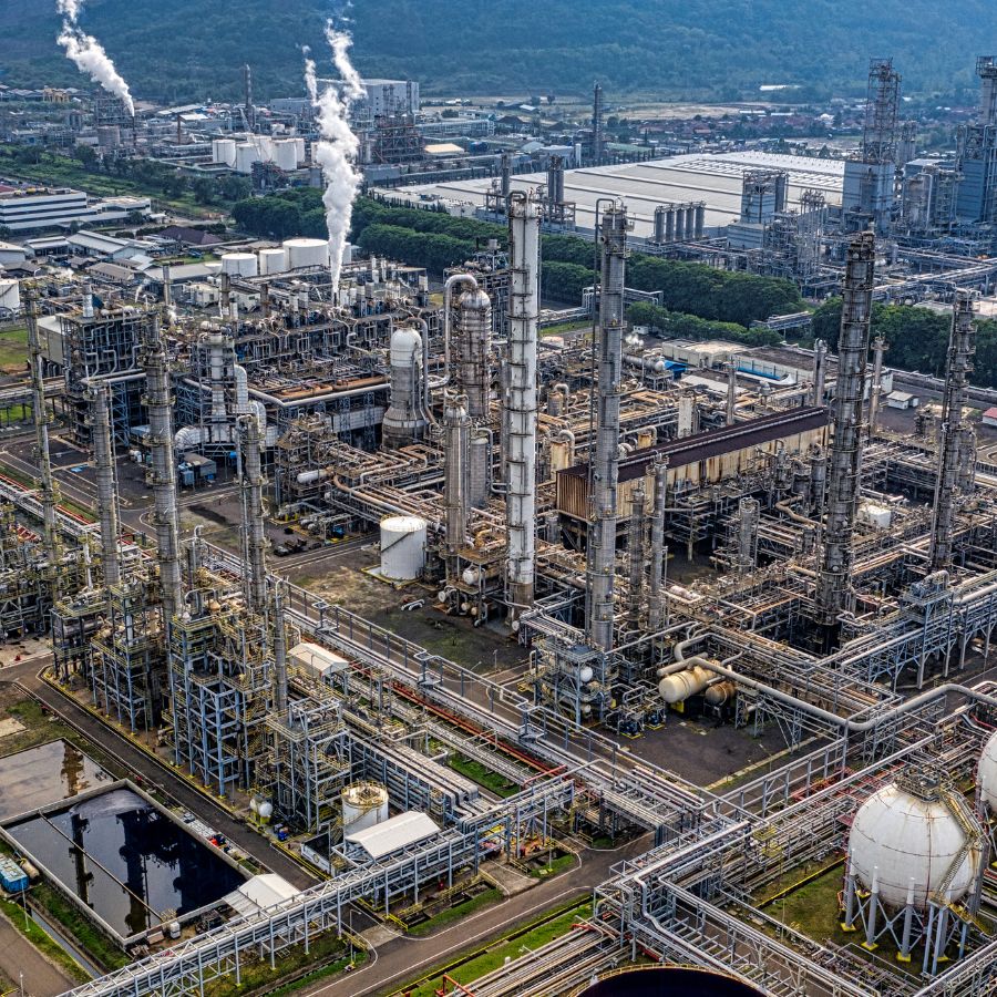 Industrial Industry – Plant Aerial View Aerial view of an industrial plant, representing the industrial industry Harlo forklifts serve