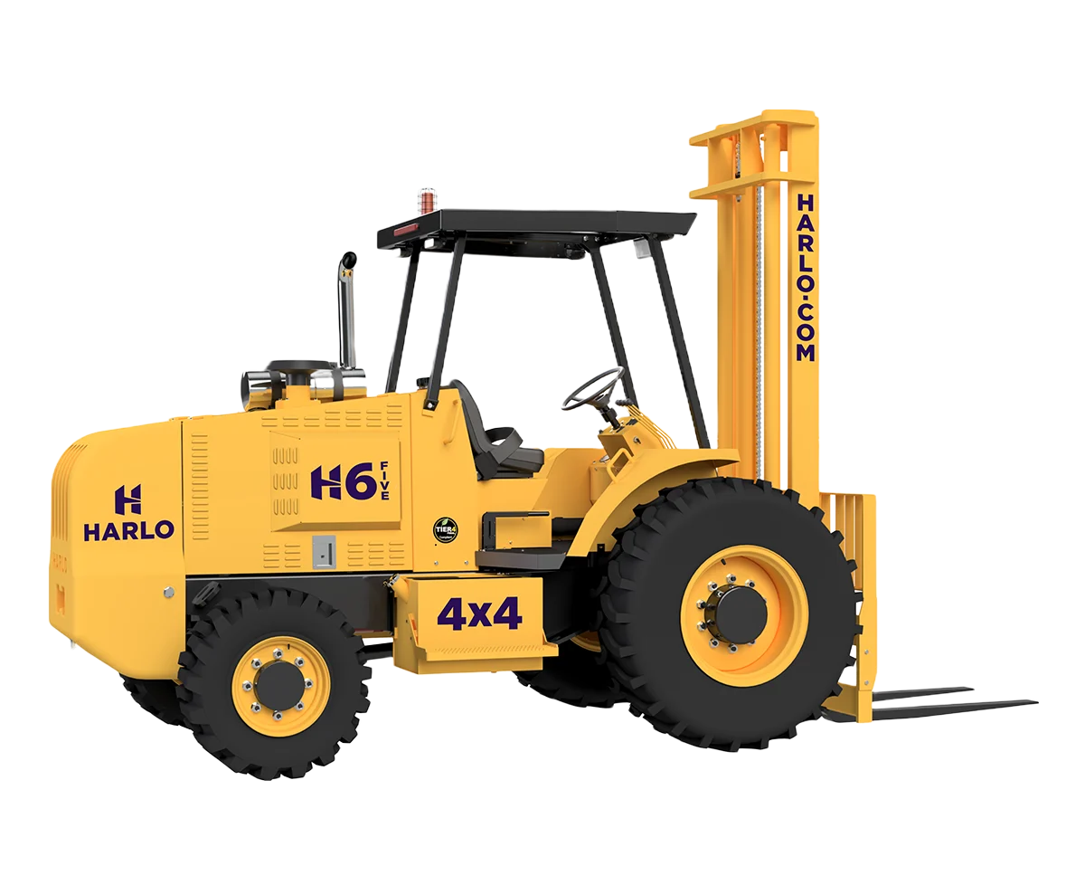 Harlo H6 Series rough terrain forklift, side view