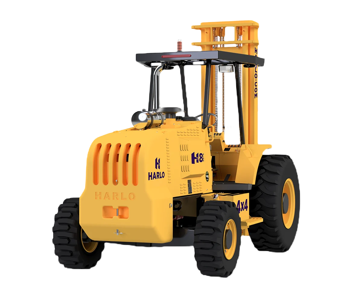 Harlo H8 Series rough terrain forklift, side view